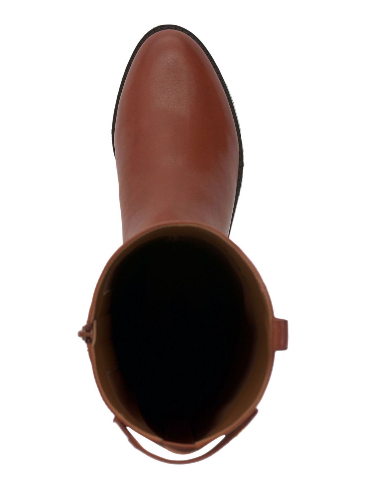 INC Womens Brown Pull Tab Aleah Toe Stacked Heel Leather Riding Boot 5 M