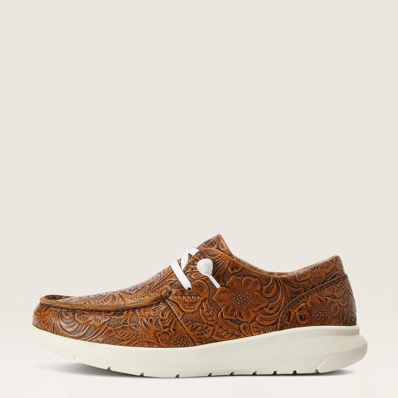 Ariat® (Women’s 9.5 B) Hilo™ Casual Shoe in Brown Floral Embossed
