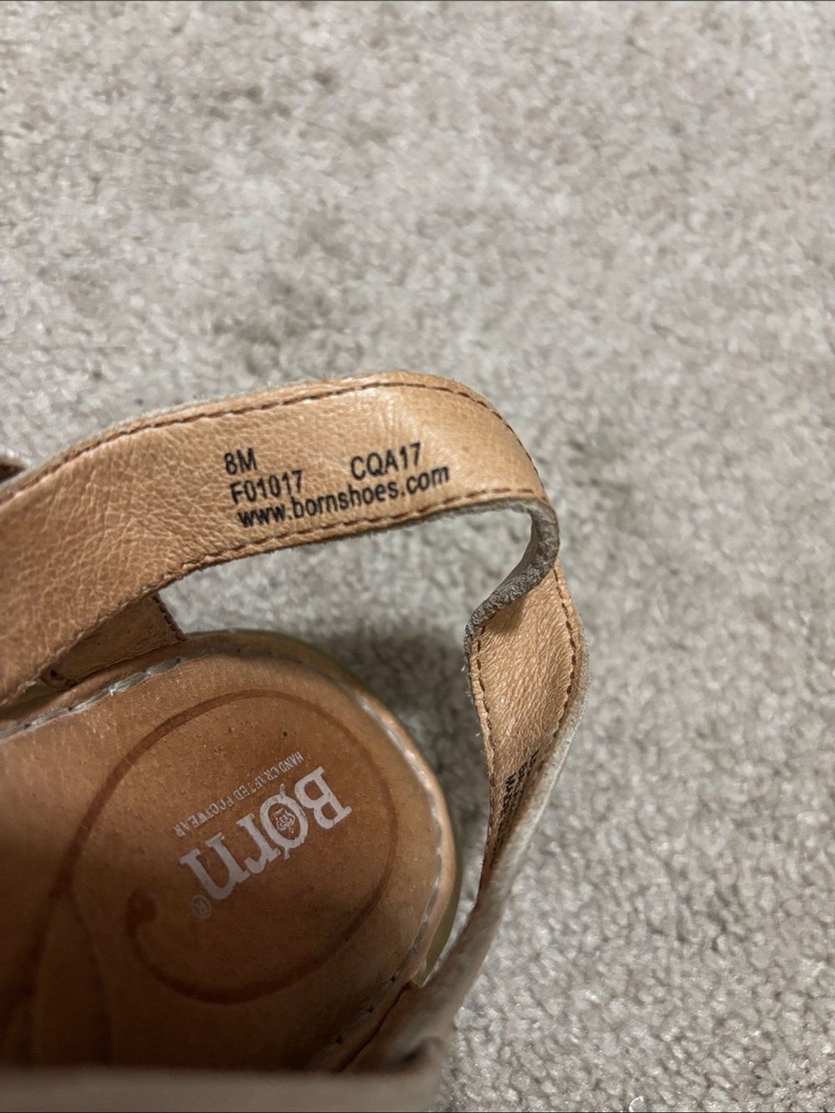 Born Berbe Starppy Cream Tan Cross-Strap Slingback Sandals Size 8