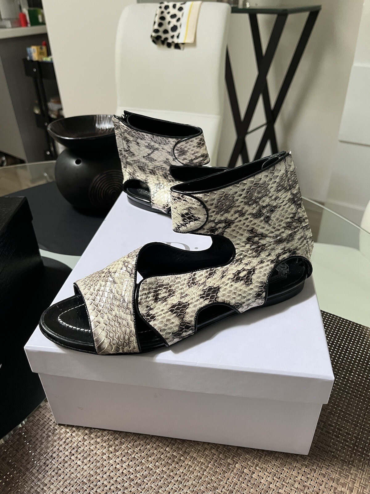 Christian Dior Gladiator Sandals Python Look