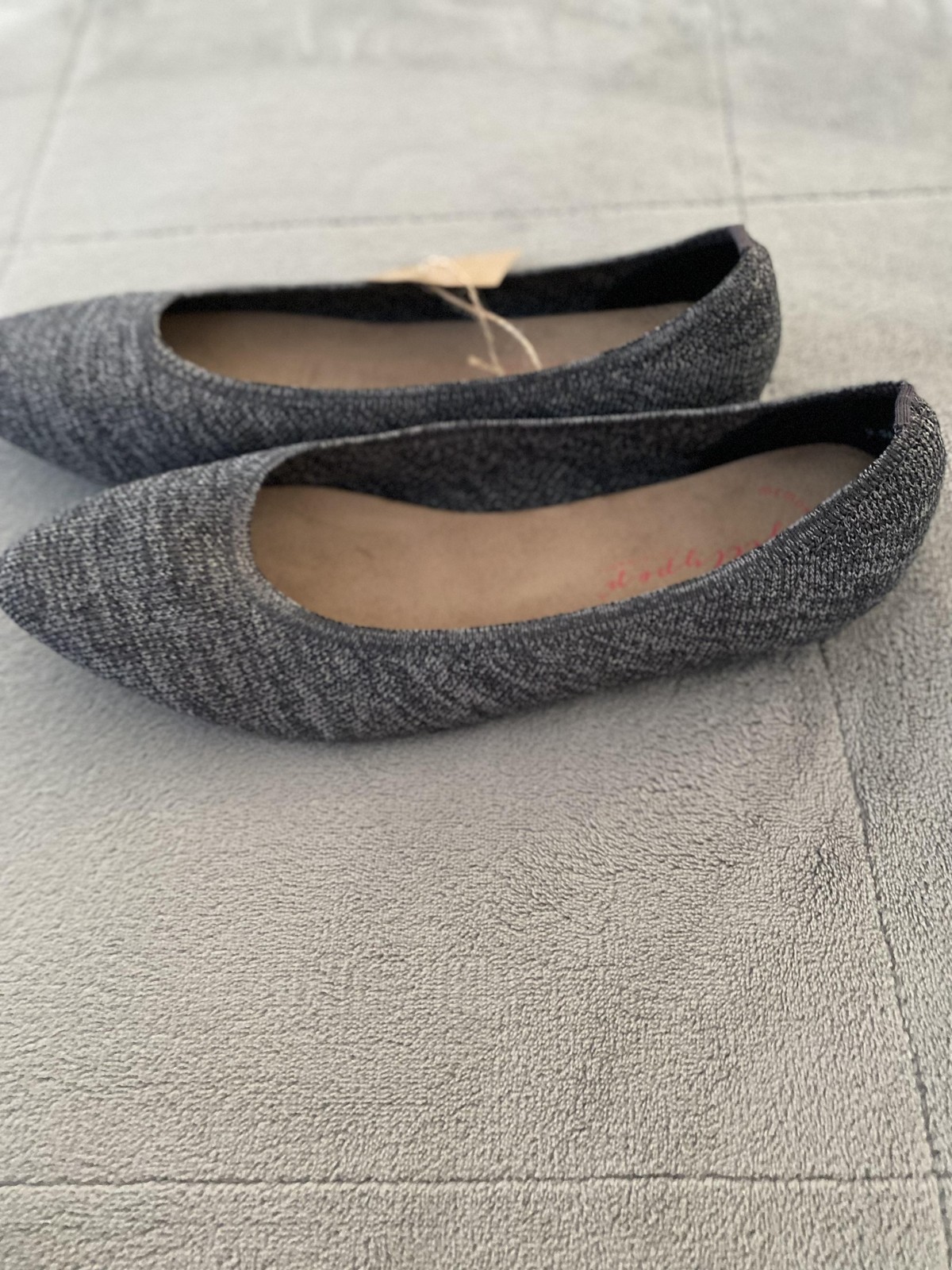 Jellypop Denna Ballet Flats Shoes Womens Size 9.5 Gray Knit Memory Foam Comfort