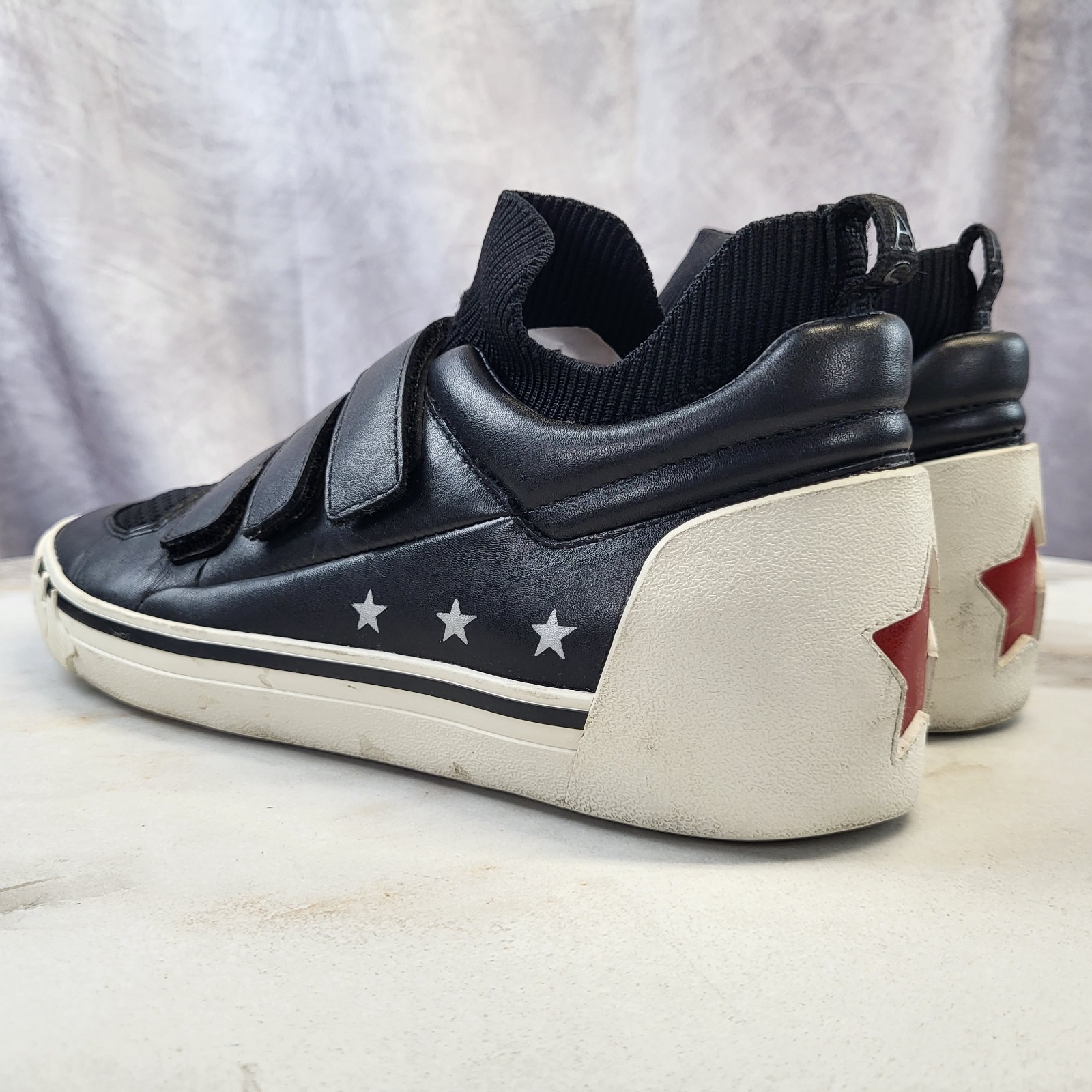 ASH Neptune sneakers Black White REd Star Strap Women’s 39/8.5-9