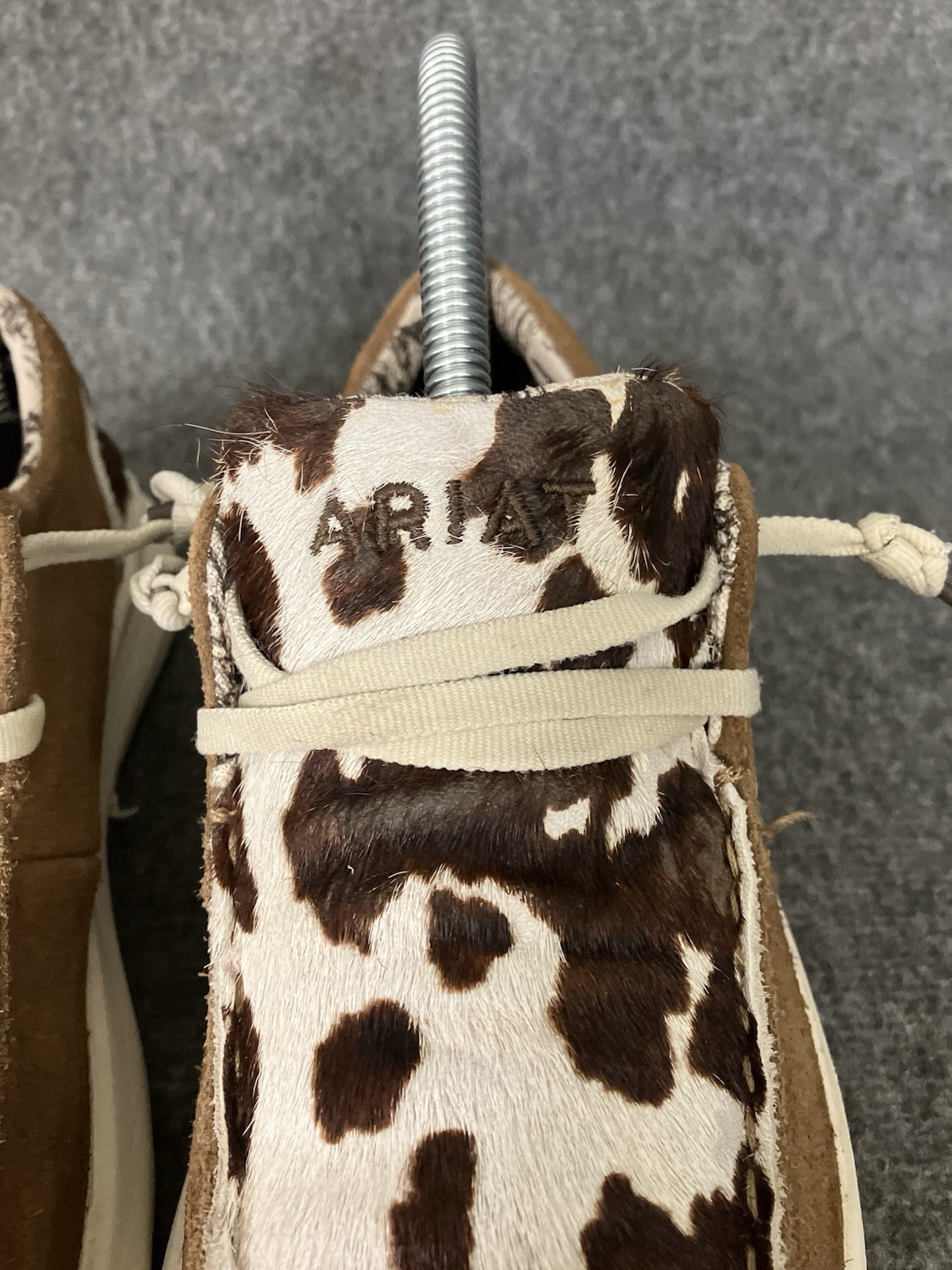Ariat Hilo Cow Hair Fur Shoes Women 6.5 Ginger Suede On Casual Slip On Cowhide