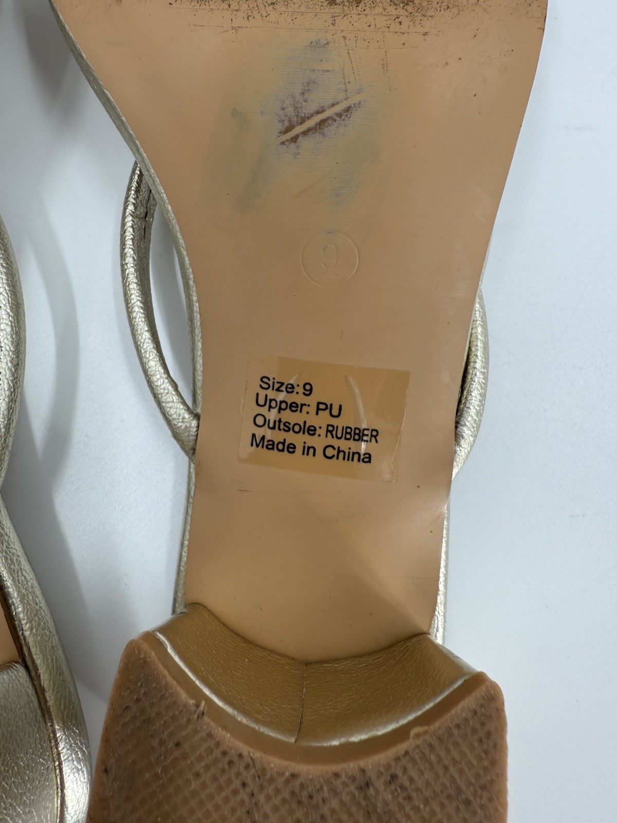 Olivia Miller Women’s Emerald Gold Metallic Sandal Block Heel Size US 9