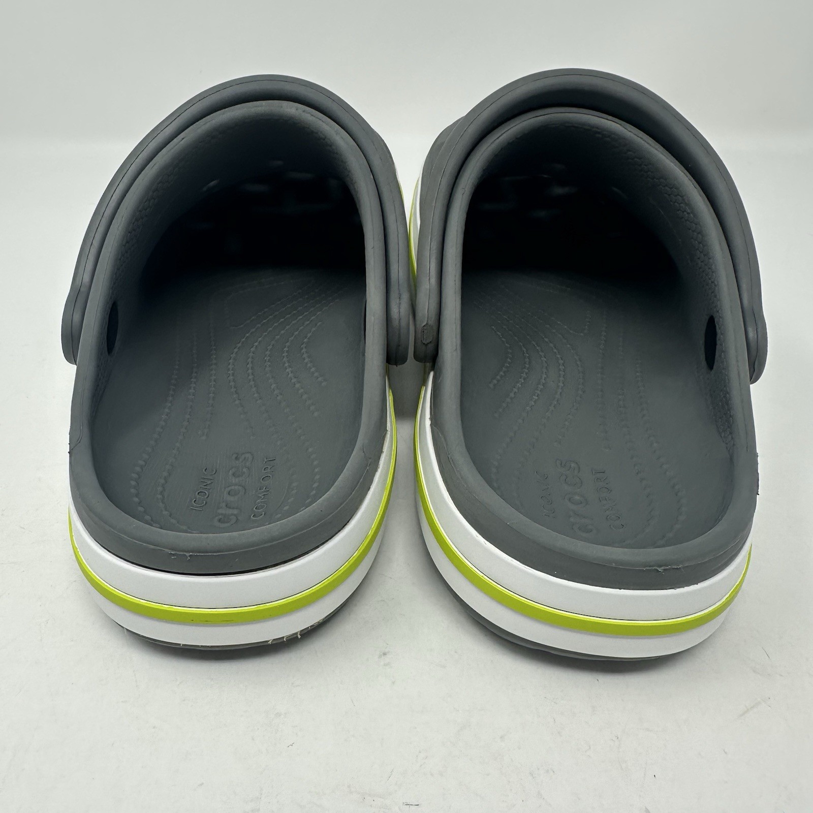 Crocs Bayaband Clogs Women Size 8 Men Size 6 Gray/Lime Punch