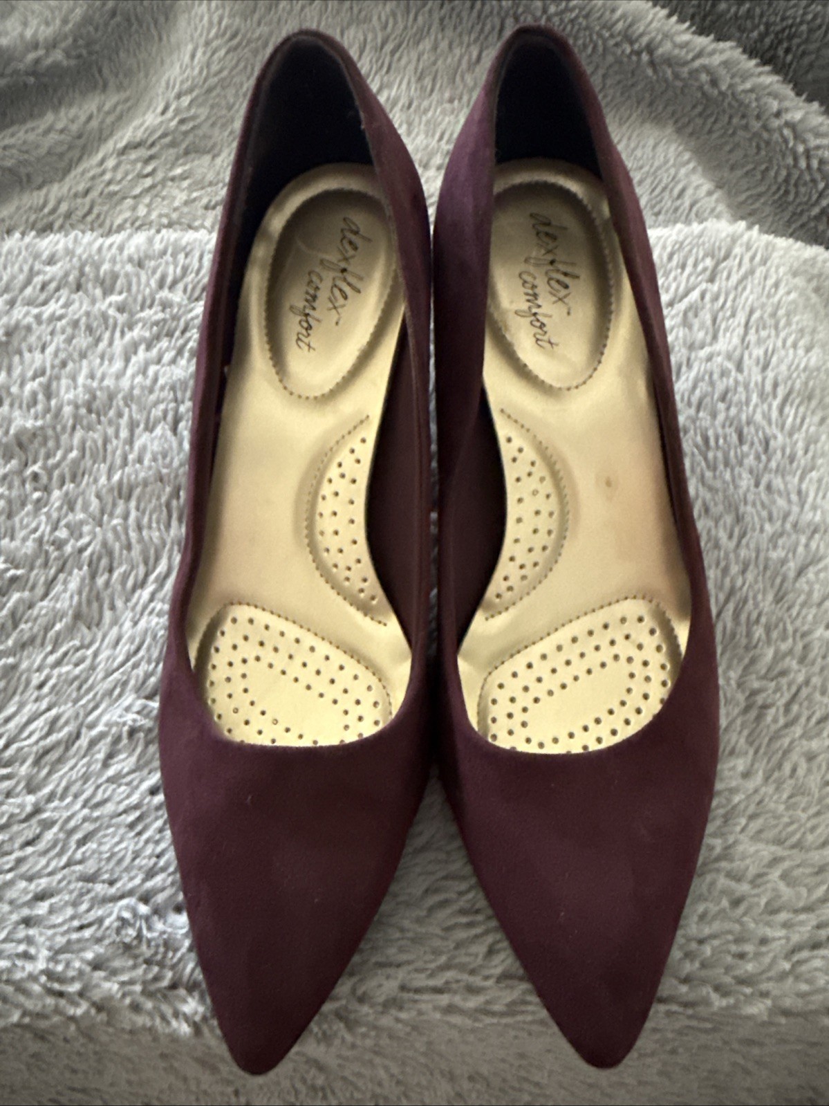 Dexflex Comfort Jeanne purple faux suede pointed-toe pumps
