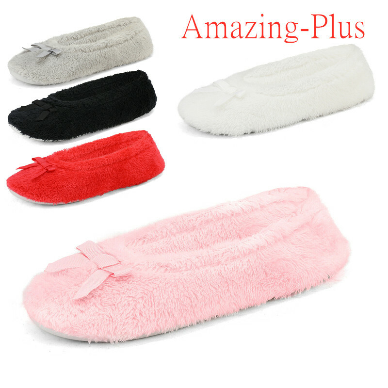 Womens Soft Memory Foam Slippers Slip-on Ballerina Winter House Slippers
