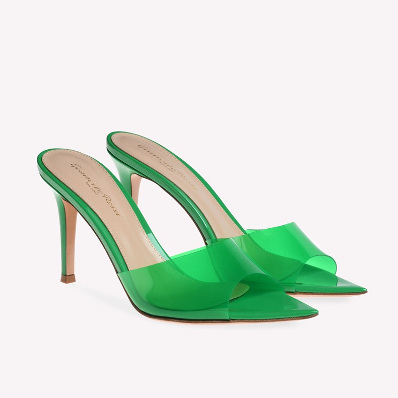 Women’s Open Pointed Toe Mules Slides Clear Party Evening Sandals Shoes Slippers