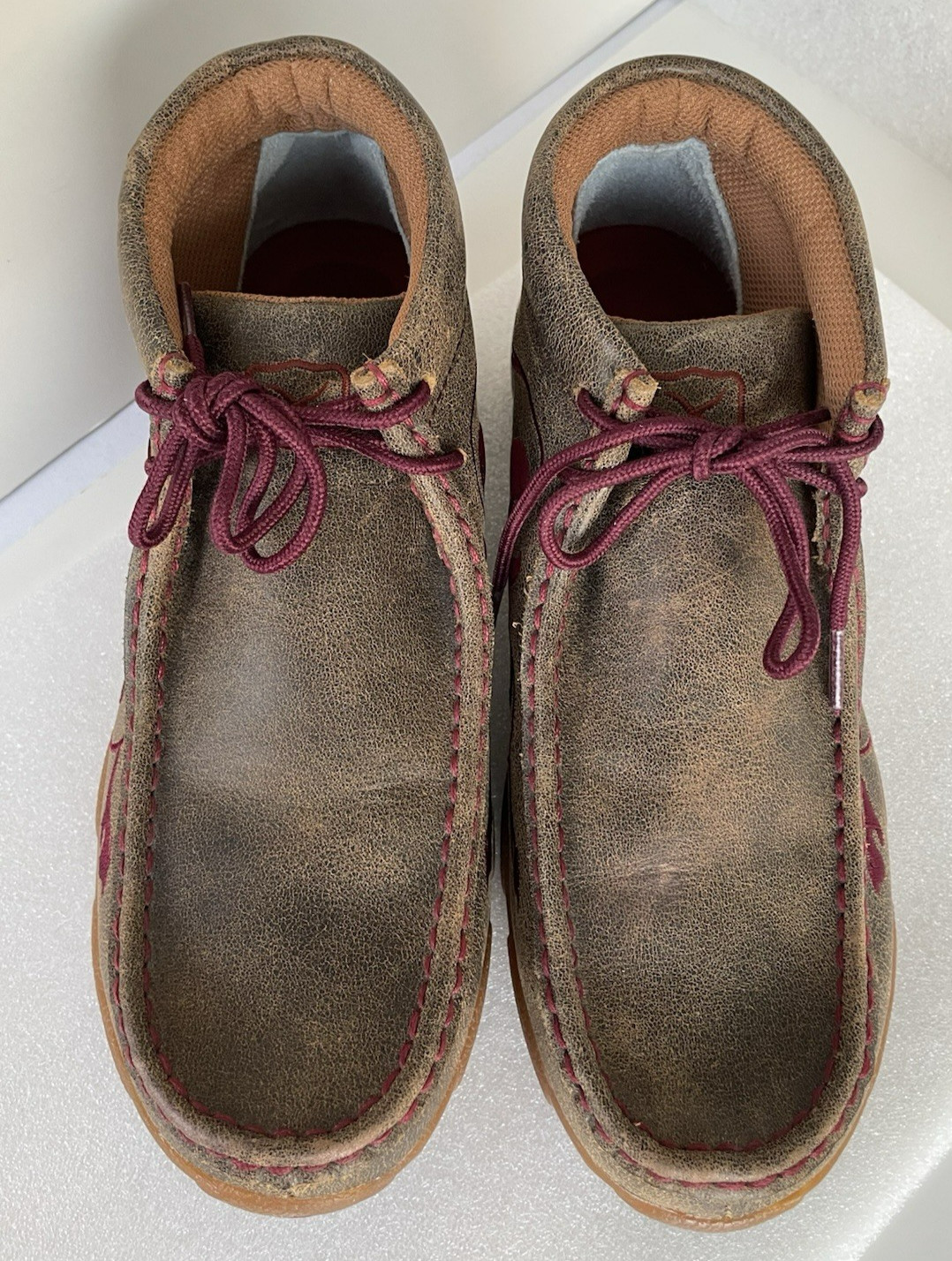 Twisted X Chukka Driving Moc Shoes Wo’s 8M Leather Embroidery Booties ~Excellent