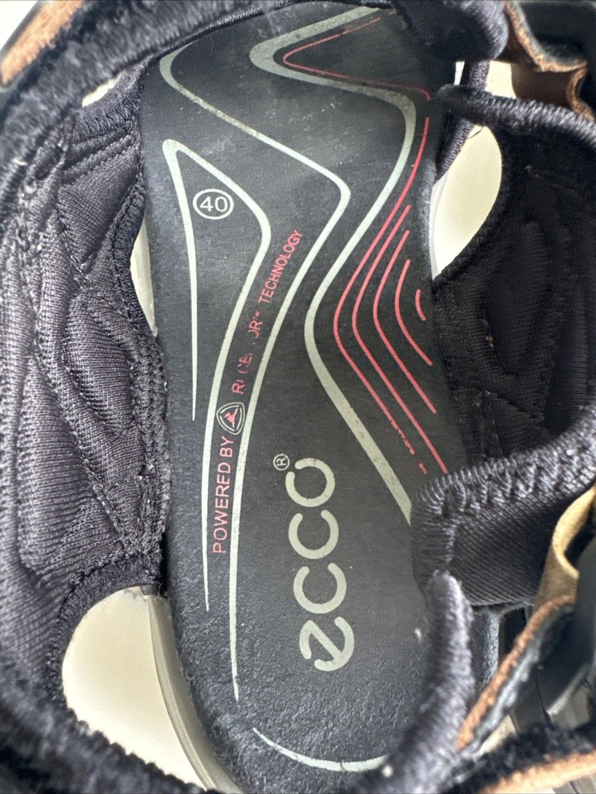 ECCO Yucatan Offroad Sandals Womens 9.5 Brown Black Hiking Walking Shoes