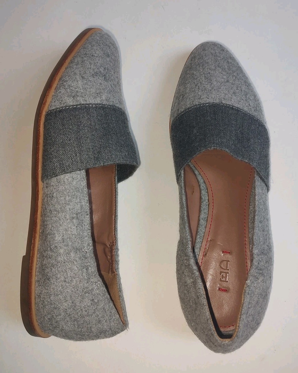 ED Ellen Degeneres Womens Karlin Grey Felted Wool Flats Shoes Slip On Shoes 8.5