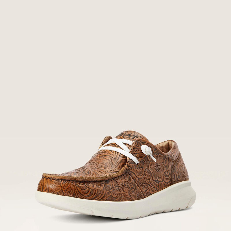 Ariat® (Women’s 9.5 B) Hilo™ Casual Shoe in Brown Floral Embossed