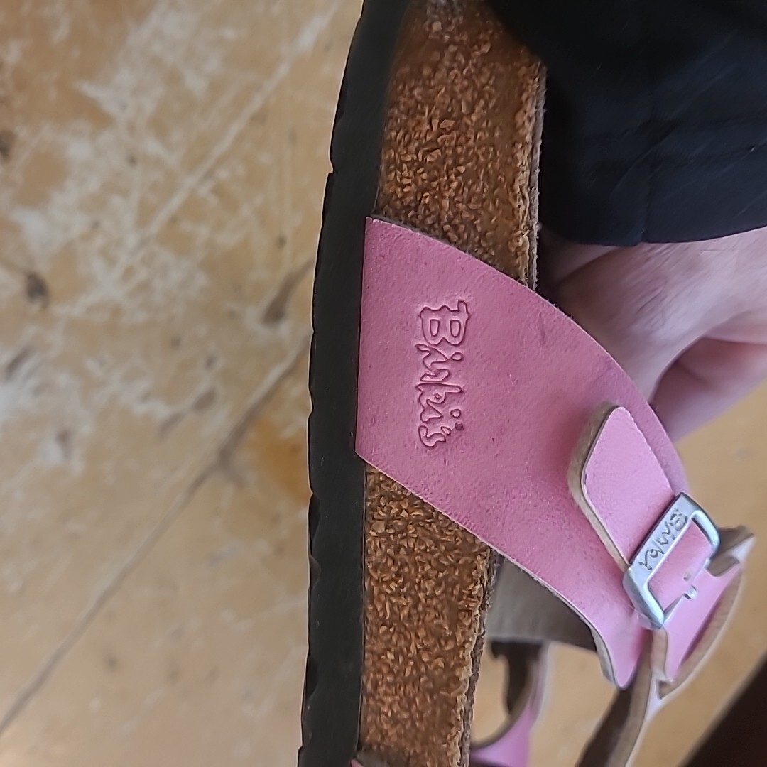 Birkis Birkenstock Women EU 36 US 5 Leather Sandals Slides Slip On Pink