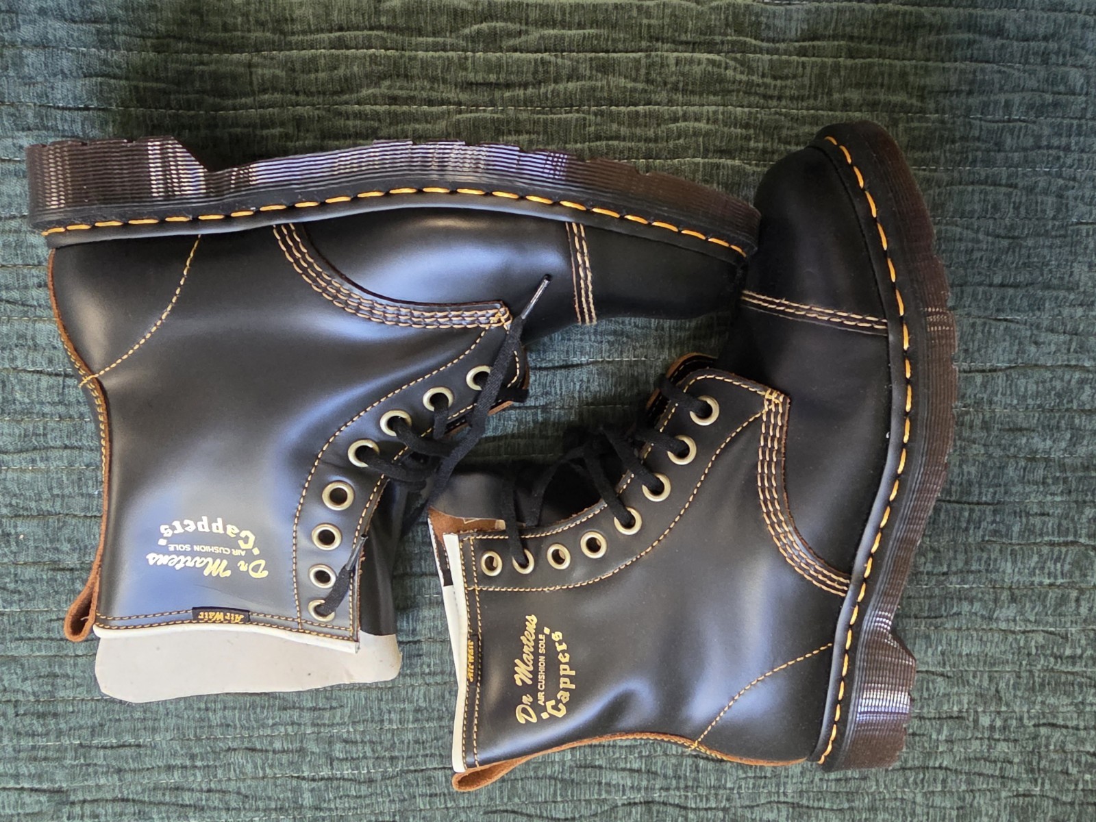 Dr Martens Docs 1460 Vintage Capper Smooth Black Leather Boots US 10 VGC