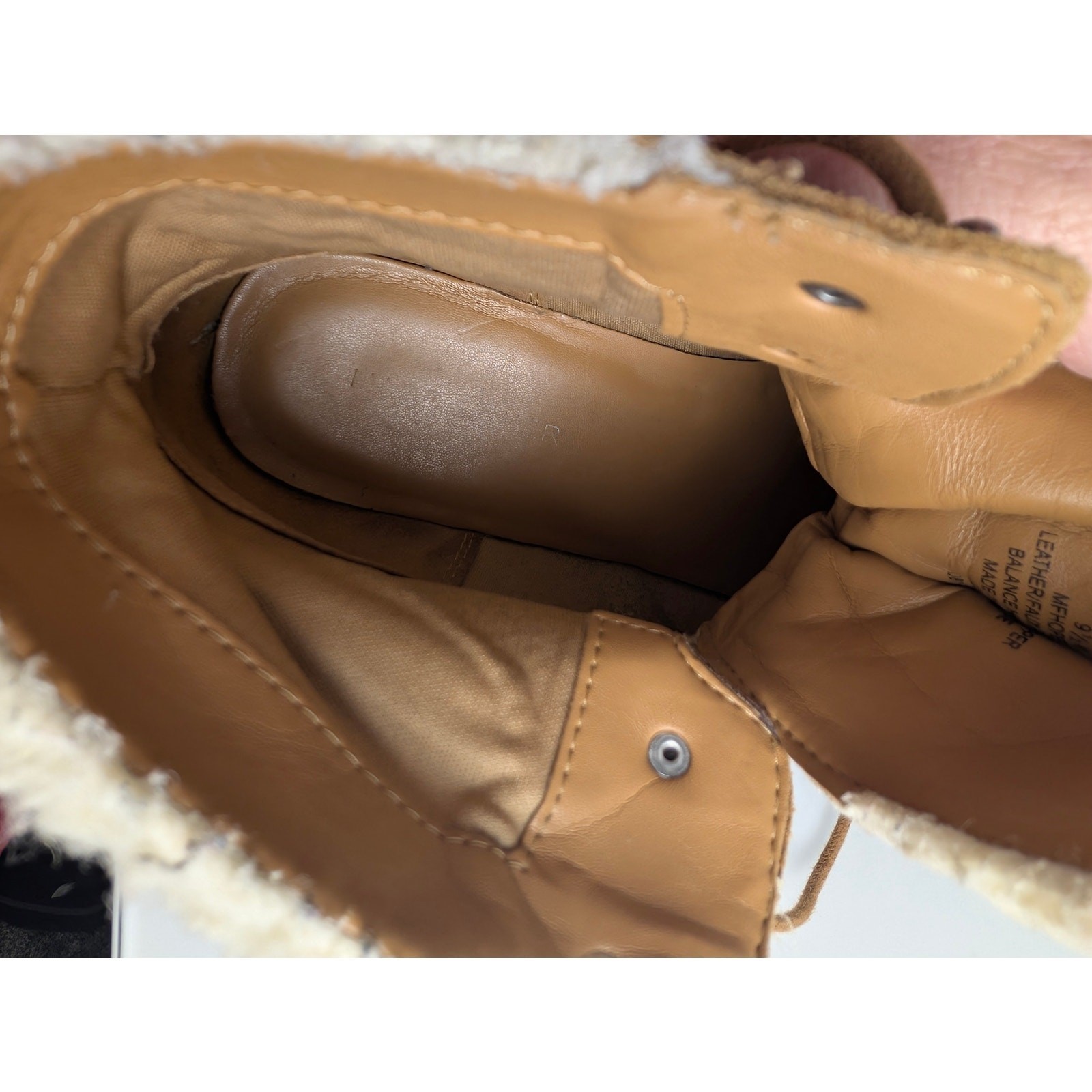 Marc Fisher Women’s Leather Brown Suede Boots Faux Fur Winter Fall Size 9.5