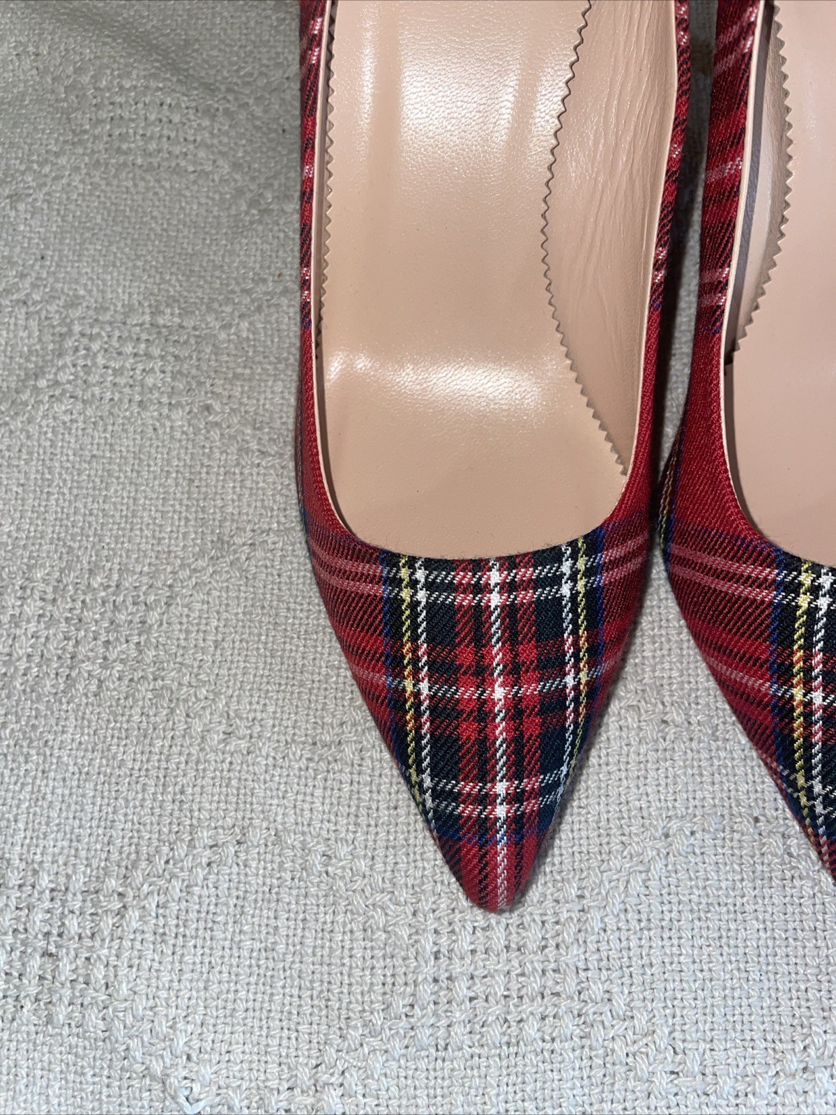 J. Crew Women’s Dress Heels Size 6 B Red Plaid Business Formal Going out NWOB