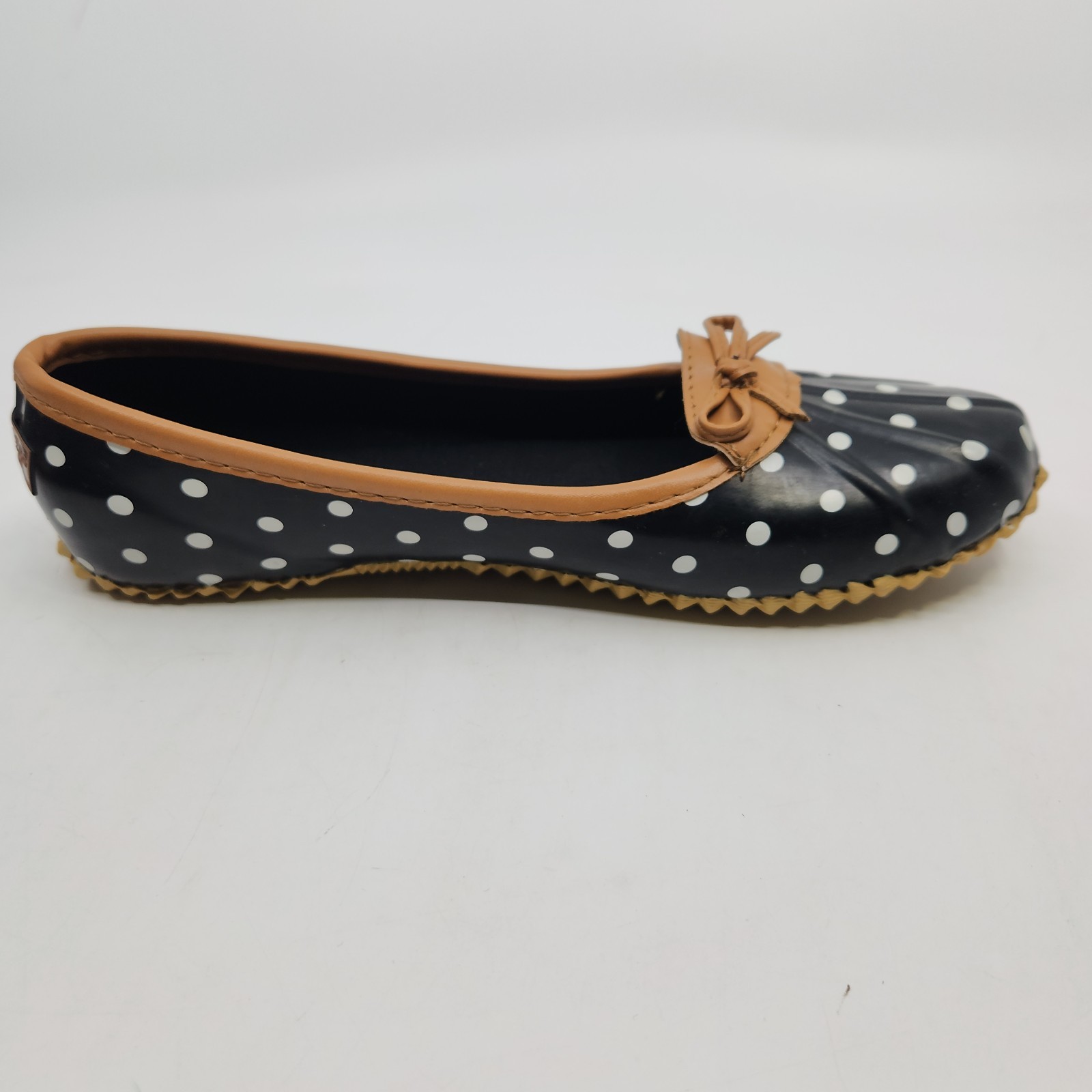 London Fog Womens Navy Webster Water-Resistant Shoes Size 8M Ballet Rain Flats