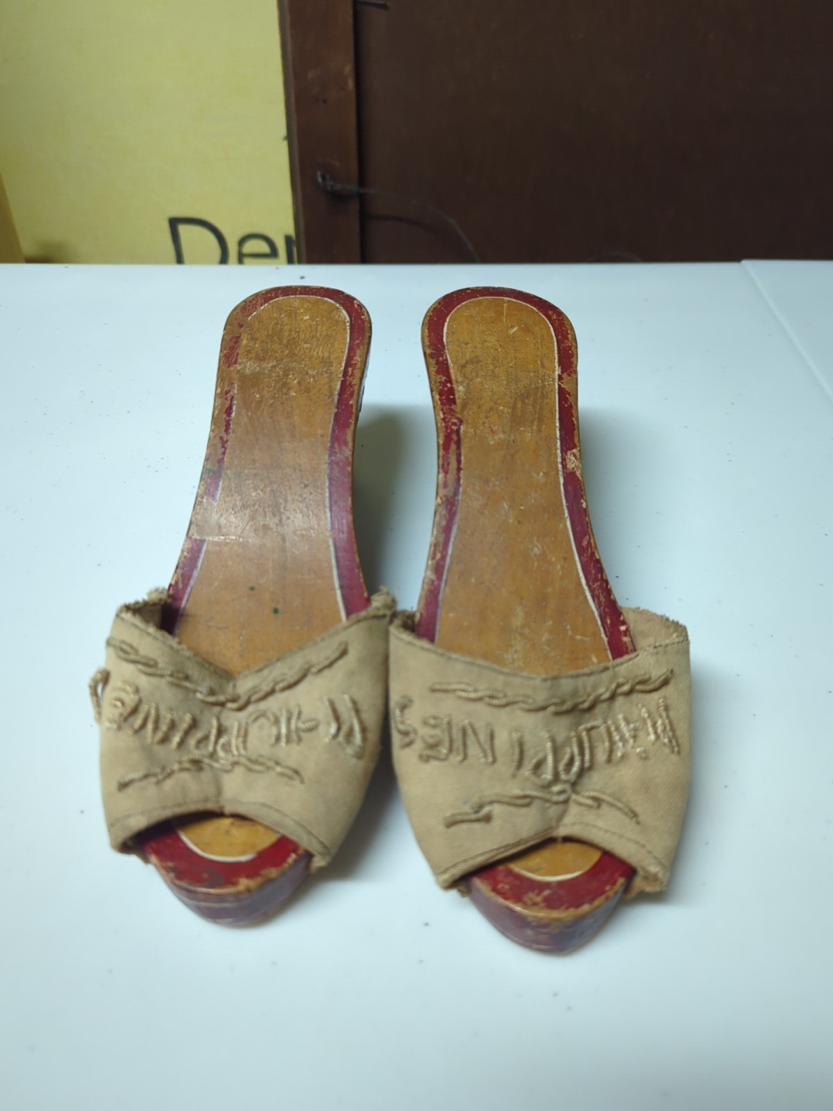 Handcarved Wooden 3″ Slip On Wedge Heels From The Philippines