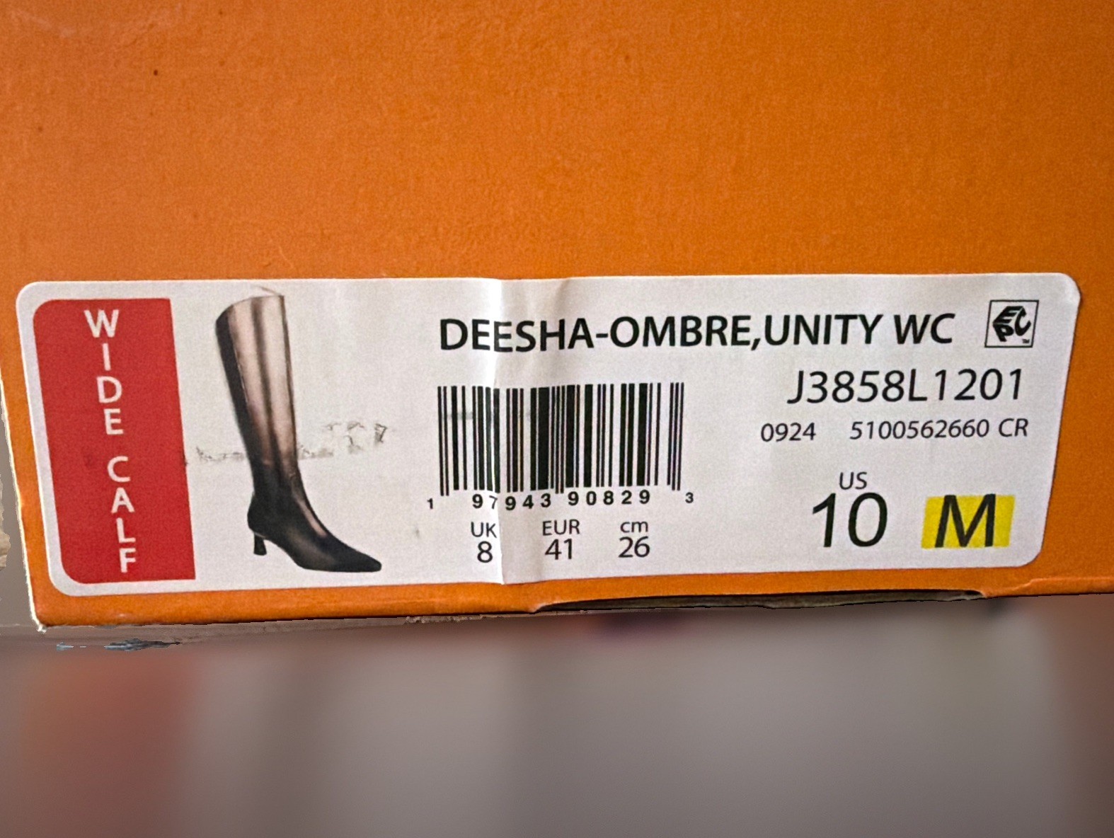 Naturalizer Deesha Ombre Knee High Boots Size 10 Wide Calf Metallic