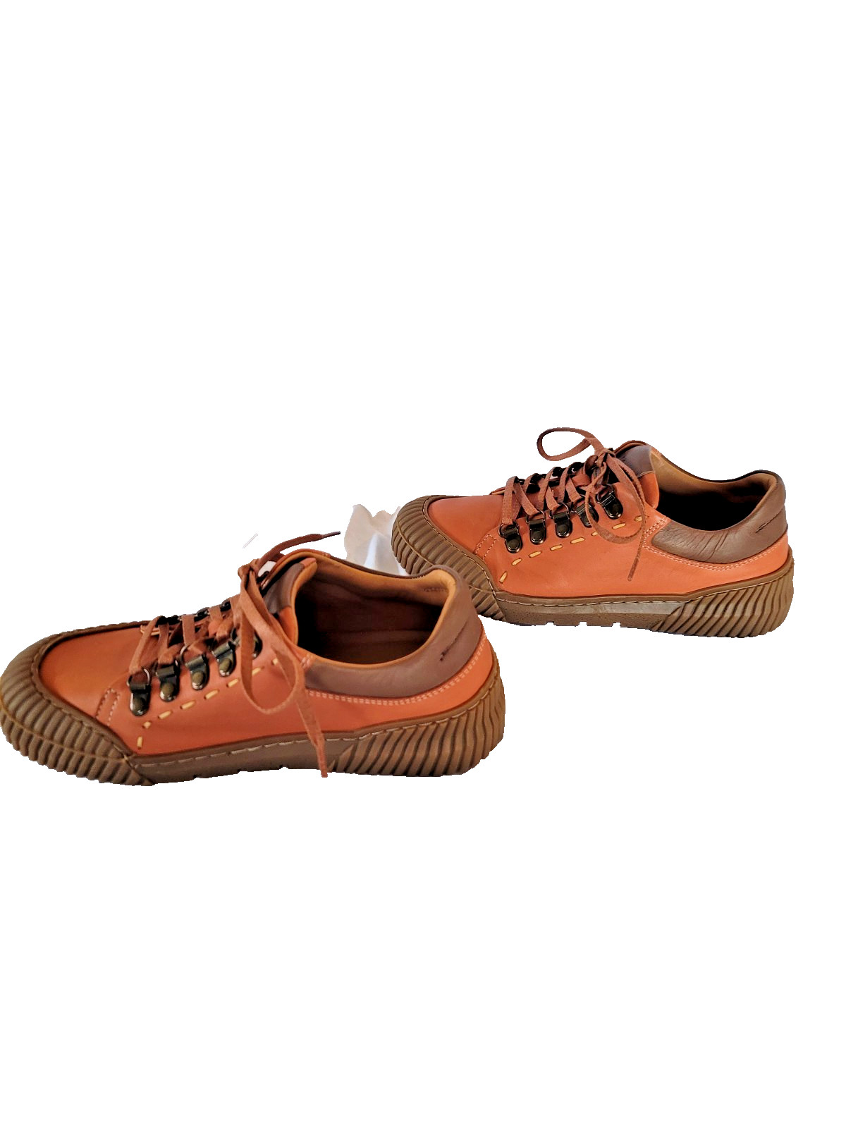 Spring Step Leather Comfort Sneakers EU 36 US 5.5-6 Rust Orange Lace Up Hiking