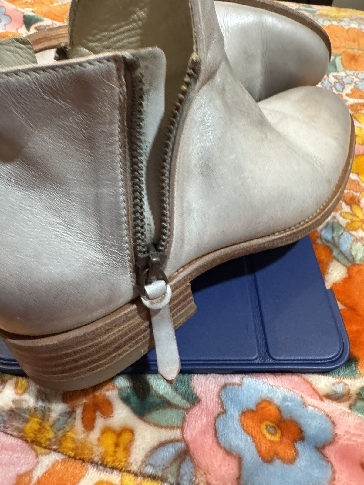 n.d.c. Made by Hand Helene Leather Booties In Light Gray Size 38.5