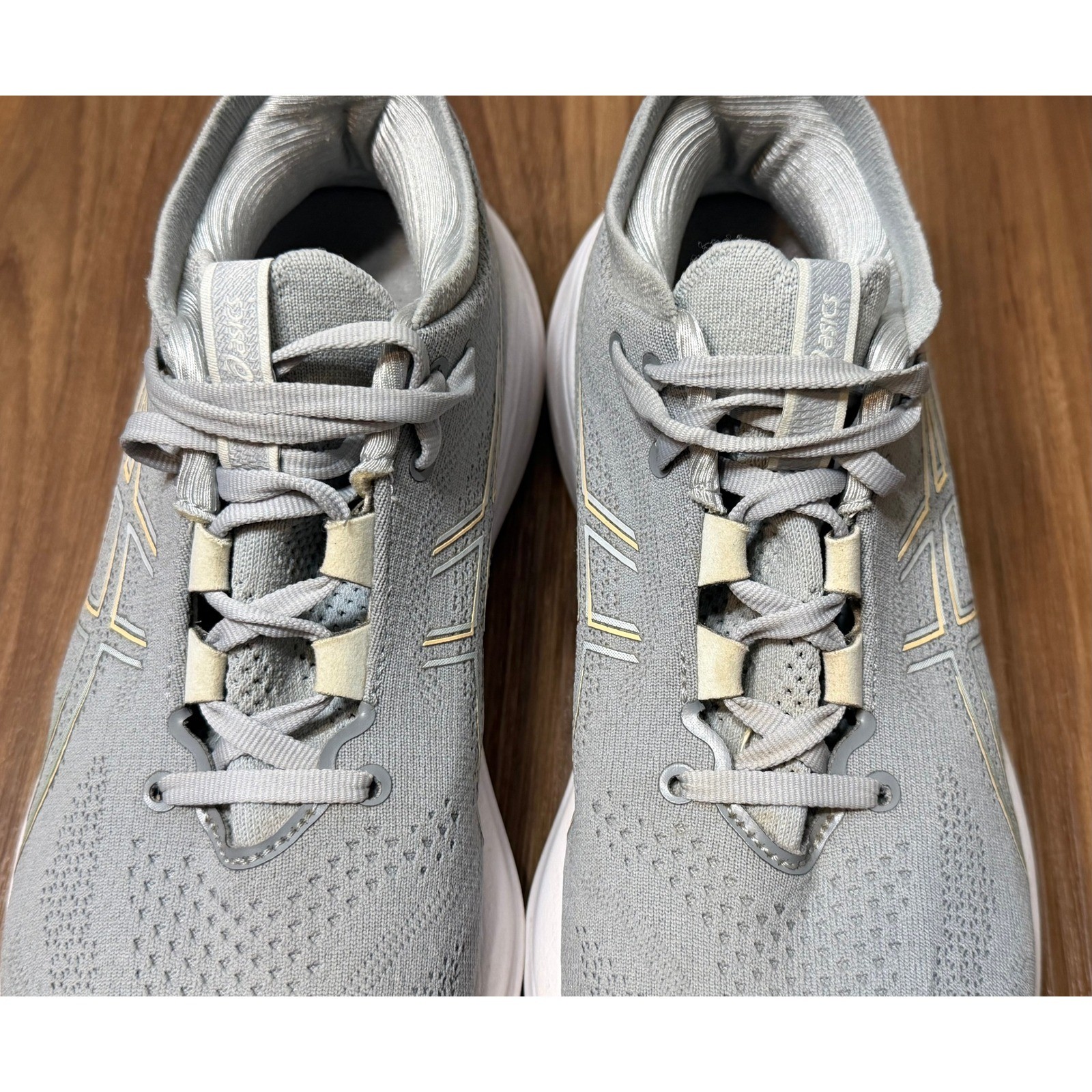 ASICS GEL-Nimbus 26 Womens Running Shoes Grey Silver Peach (1012B601) Sz 8.5