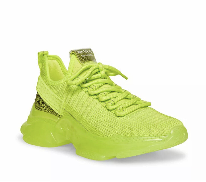 Steve Madden Sneakers Womens Maxima Lime SM NY90 Bejeweled Brand New