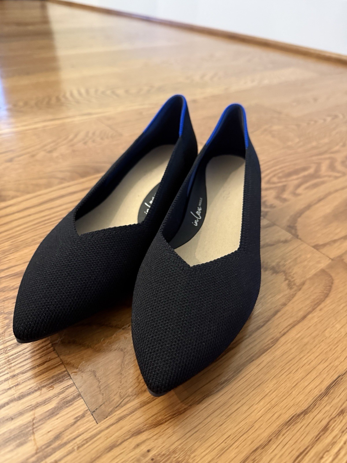Rothy’s Point Toe Low Heels, Black, Size 7