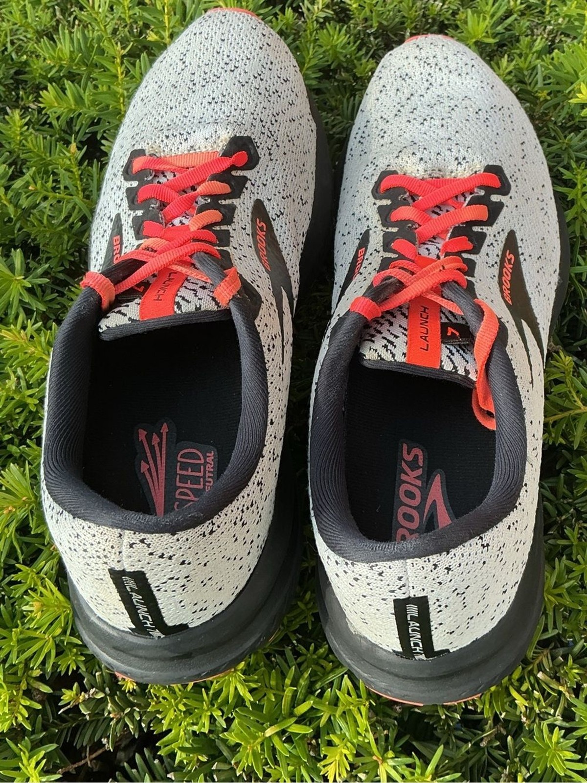 Brooks Men’s Launch GTS Running Shoes – White with Black and Red