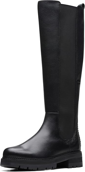 Clarks Orianna Long Knee High Boot, Black Leather