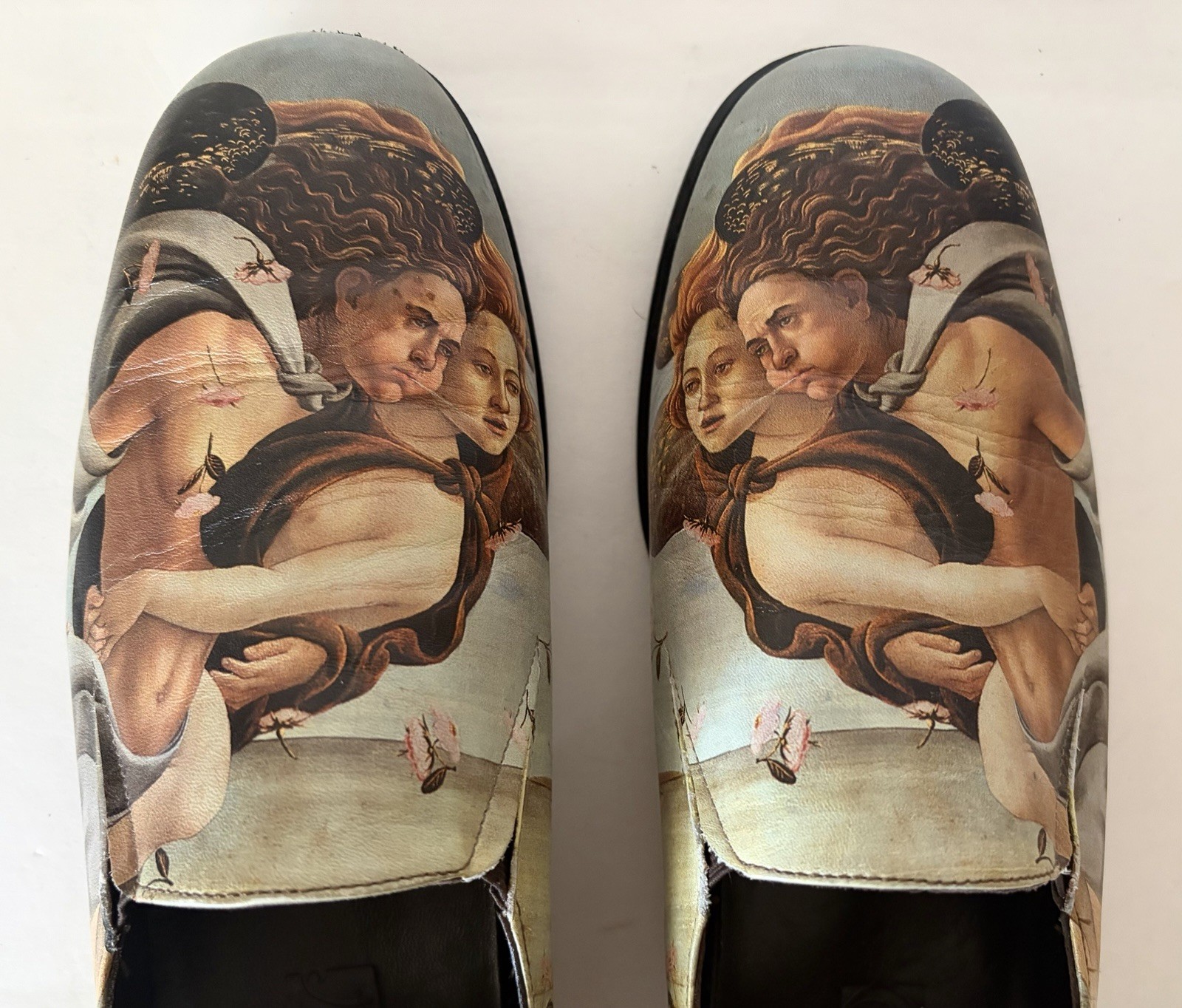 Icon Art to Wear Loafers Botticelli “Birth Of Venus” Angels Sz 9 Excellent Cond.