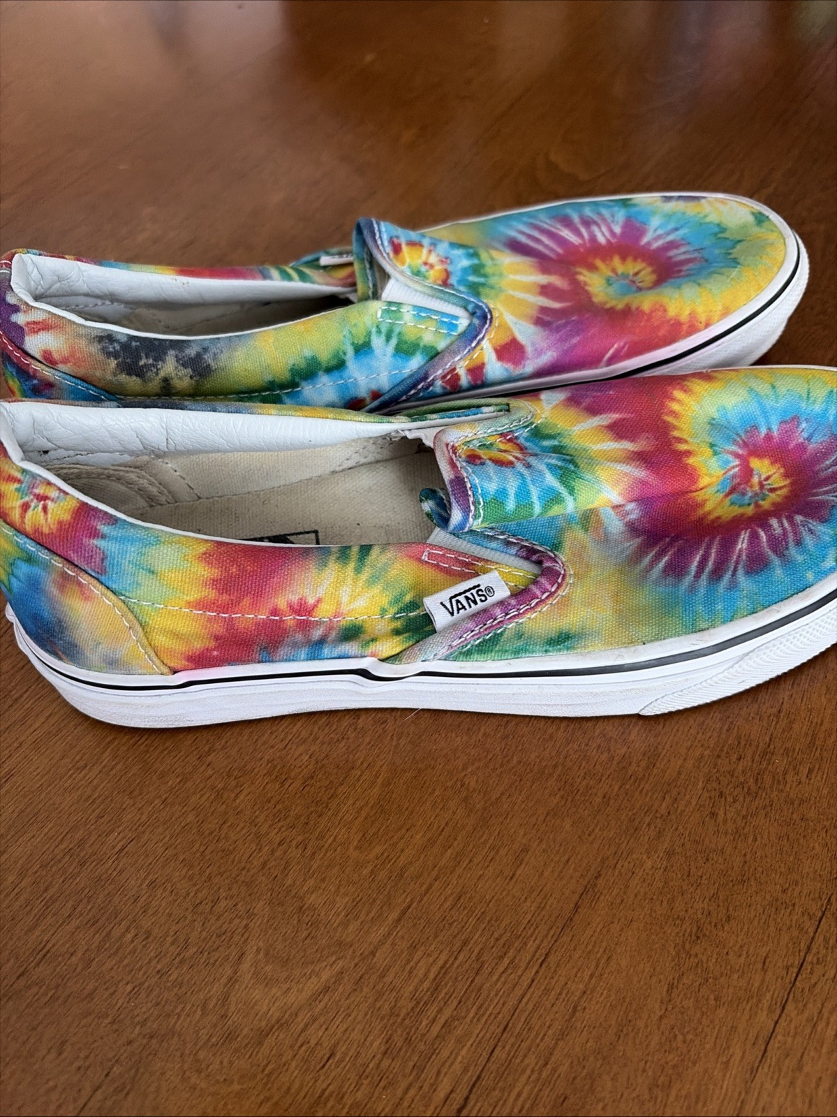 Vans Tie Dye Shoes Red Blue Yellow Green Slip On M6 W7.5