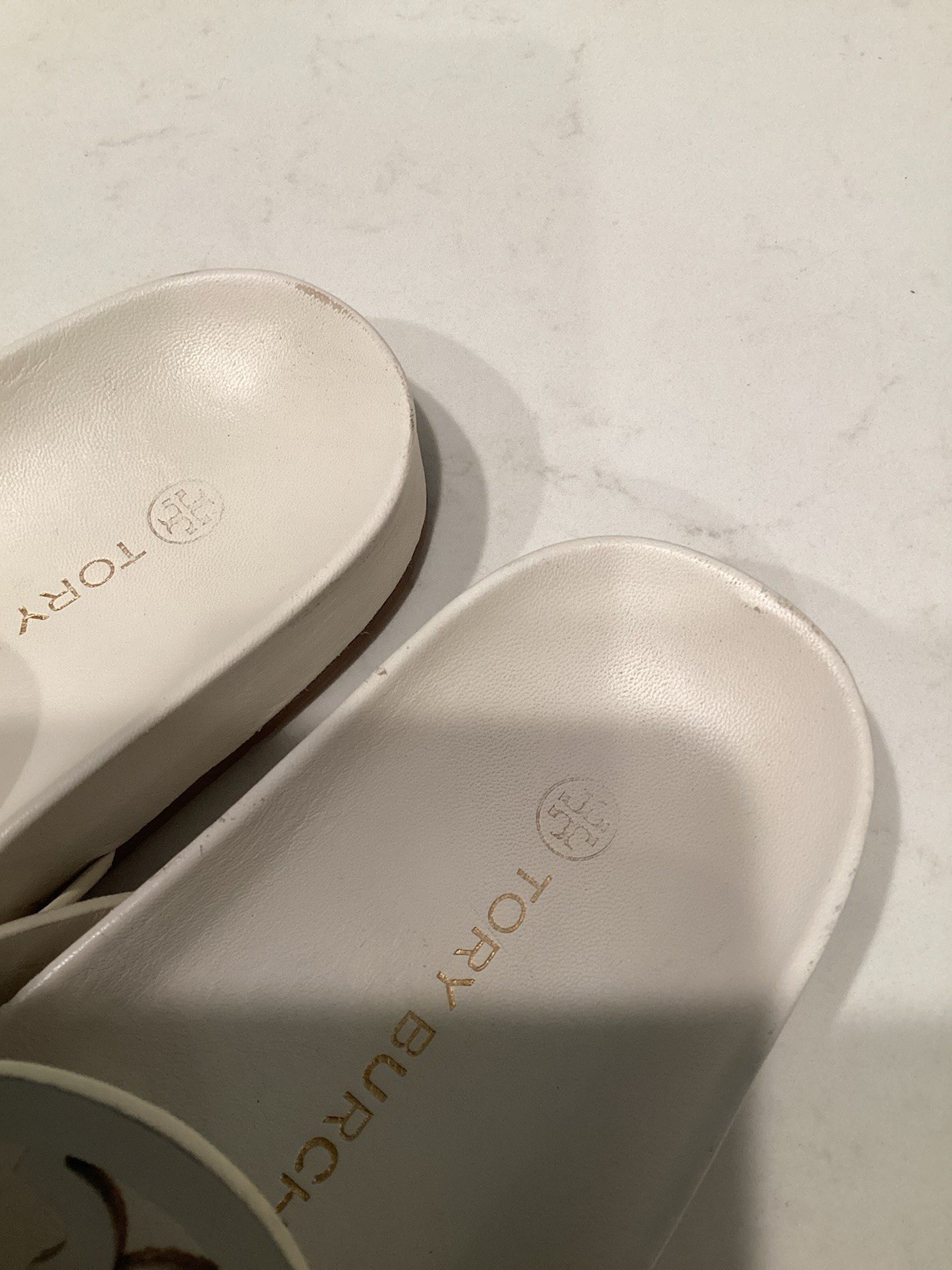 Tory Burch Miller Cloud Sandals Size 8 1/2 Cream Off-White