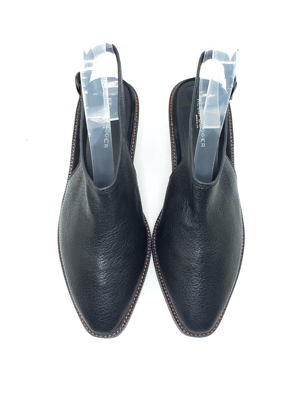 Kelsi Dagger Brooklyn Slingback Mule Heeled Sandal Black Leather US 10