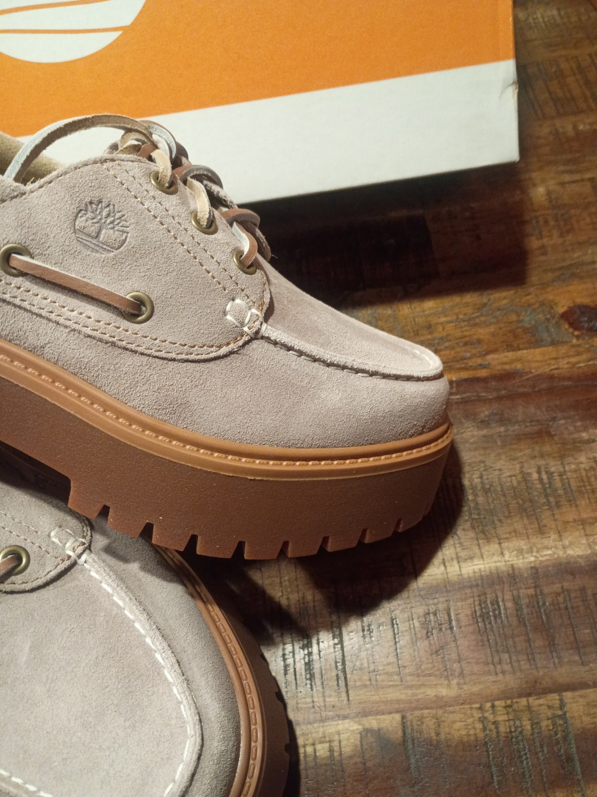 Womens Timberland Stone Street Platform Boat Shoe Lt. Purple Prem Leather Sz 8.5