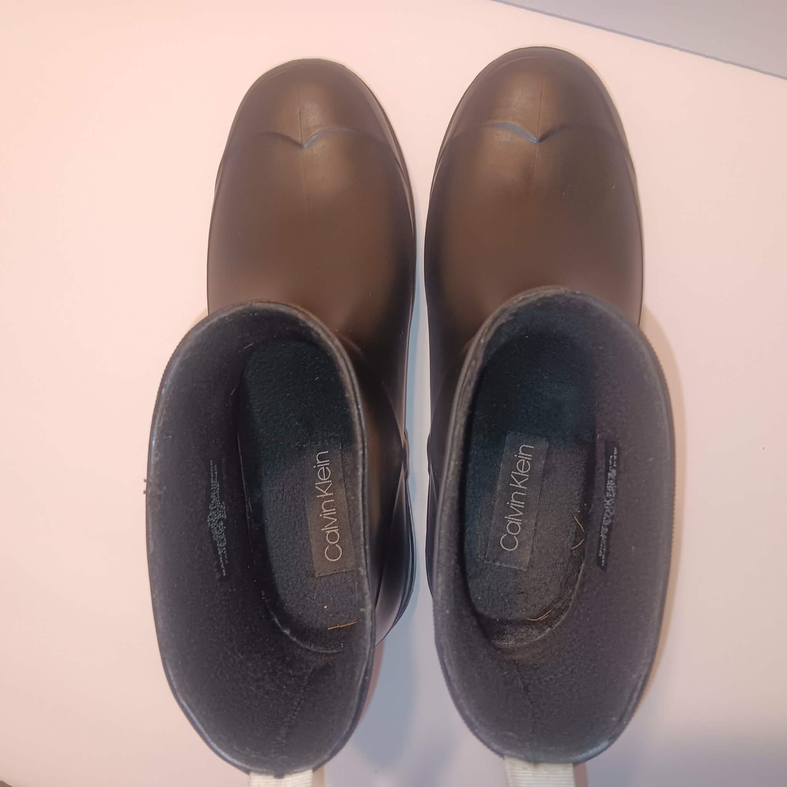 Size 9 Waterproof Black Rubber Rain Boots Calvin Klein Kcillea Women Shoes
