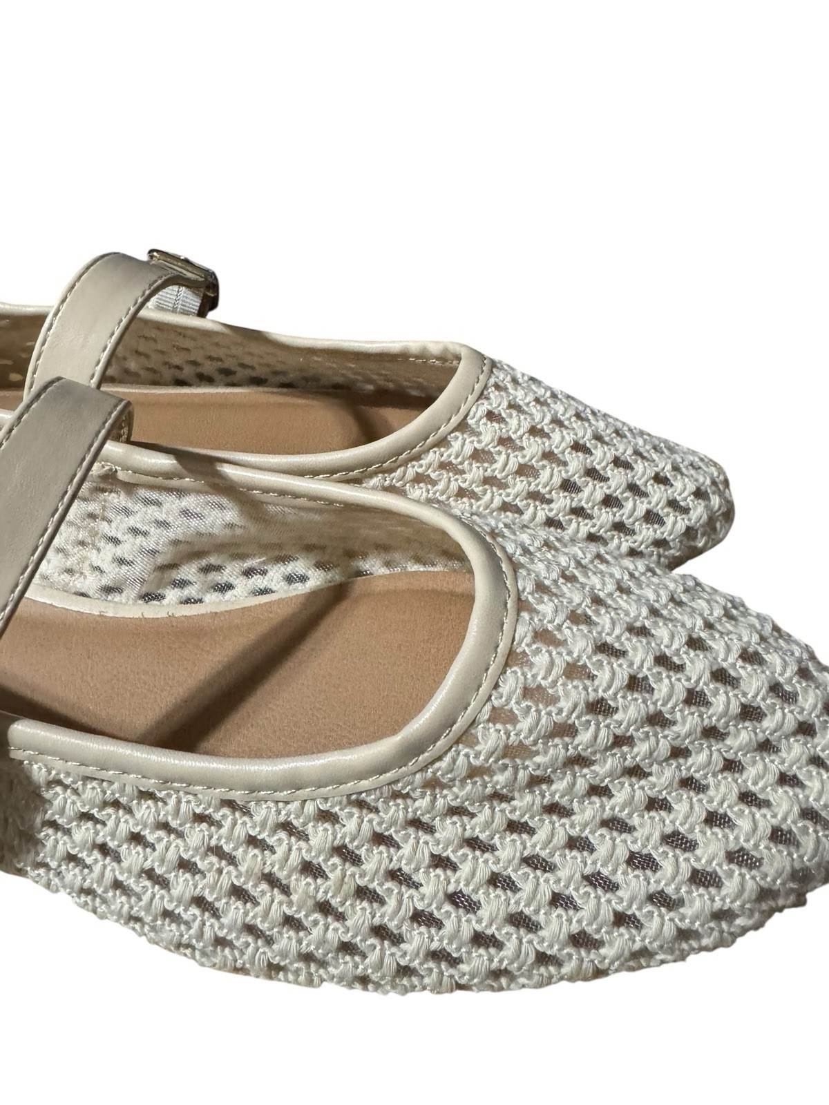 Universal Thread Womens Sylvia Woven Mary Jane Flats Cream Off White 9 1/2 New