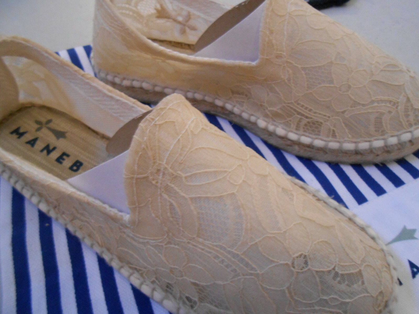 SIZE 35 MANEBI ESPADRILLE P11N00 CHAMPAGNE COLOR NEW WITH BAG SPAIN US SIZE 5