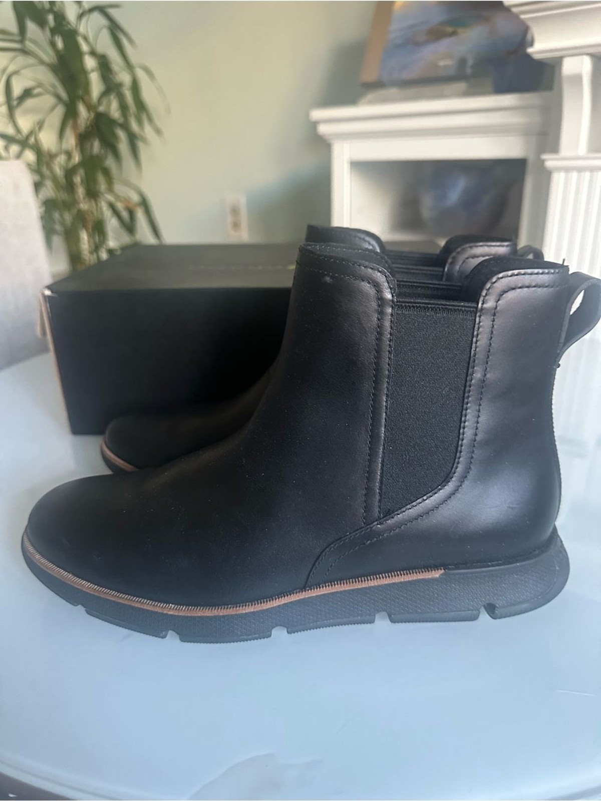 Cole Haan 4ZG 4.ZERØGRAND Waterproof Black Leather Chelsea Boots 8.5B