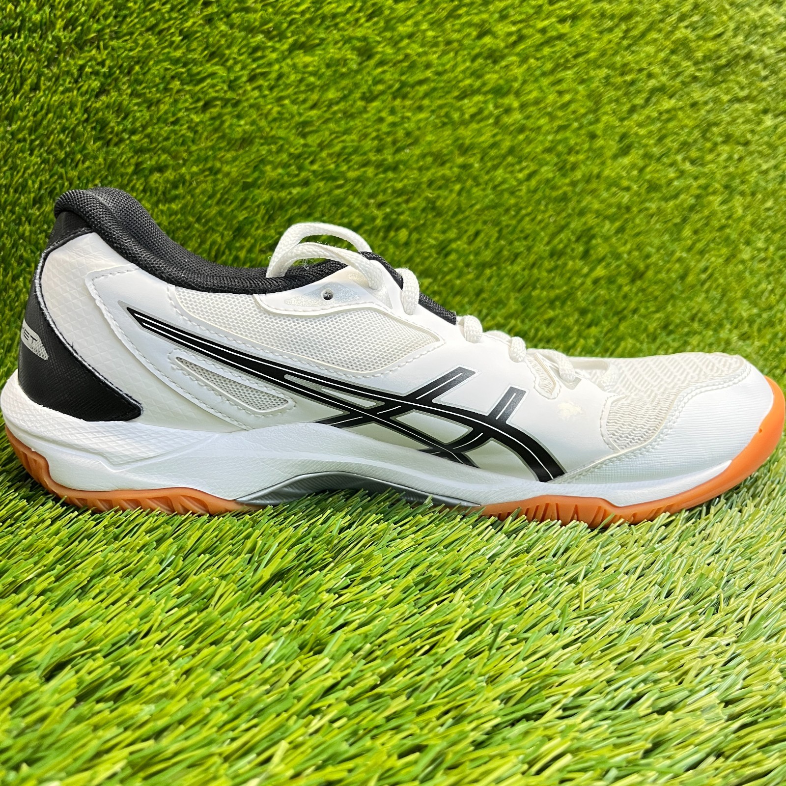 Asics Gel-Rocket 10 Womens Size 9.5 White Black Gum Volleyball Shoes Sneakers