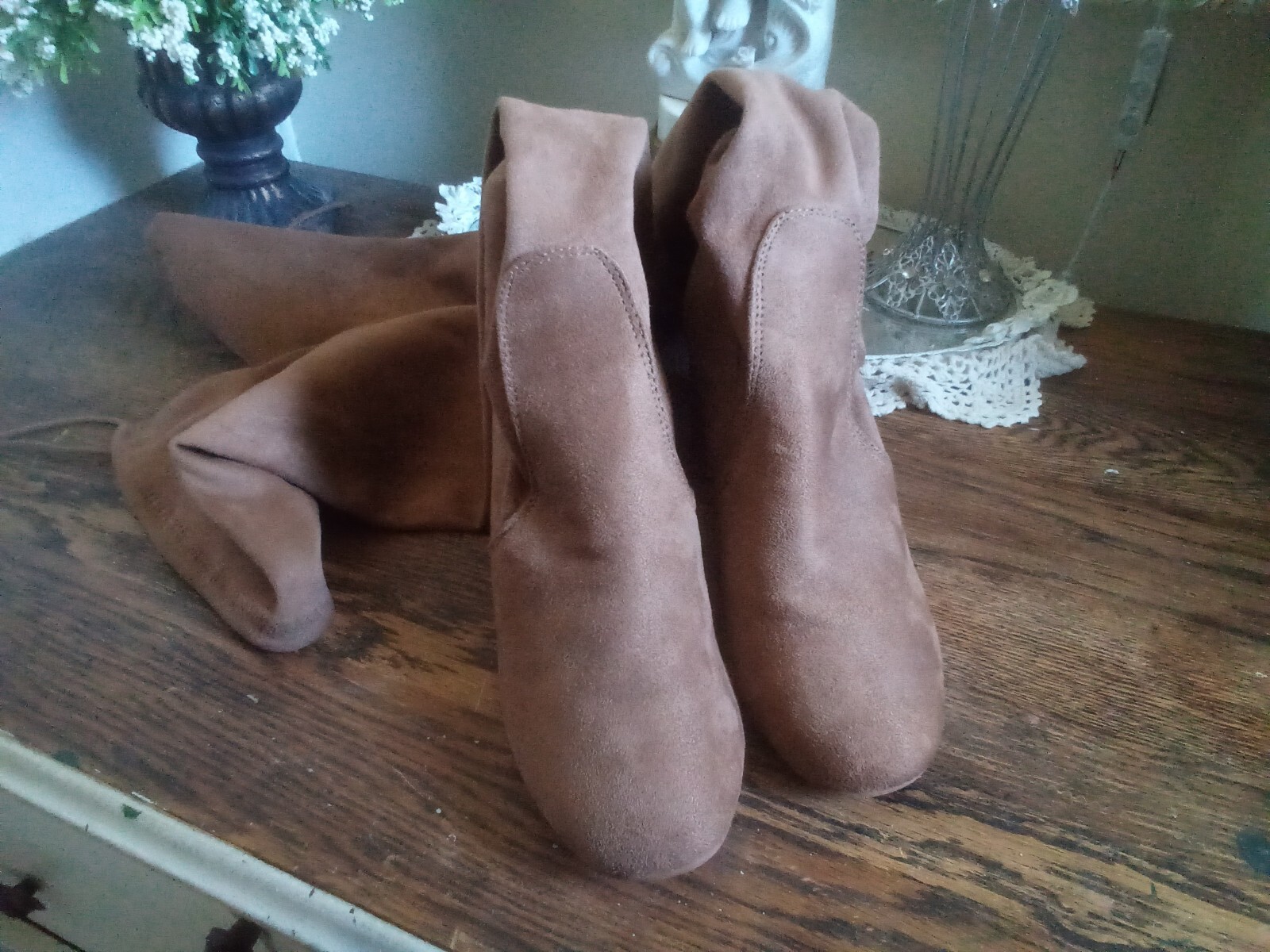 Chinese Laundry King Over The Knee Boots Taupe Suedette Size 7.5