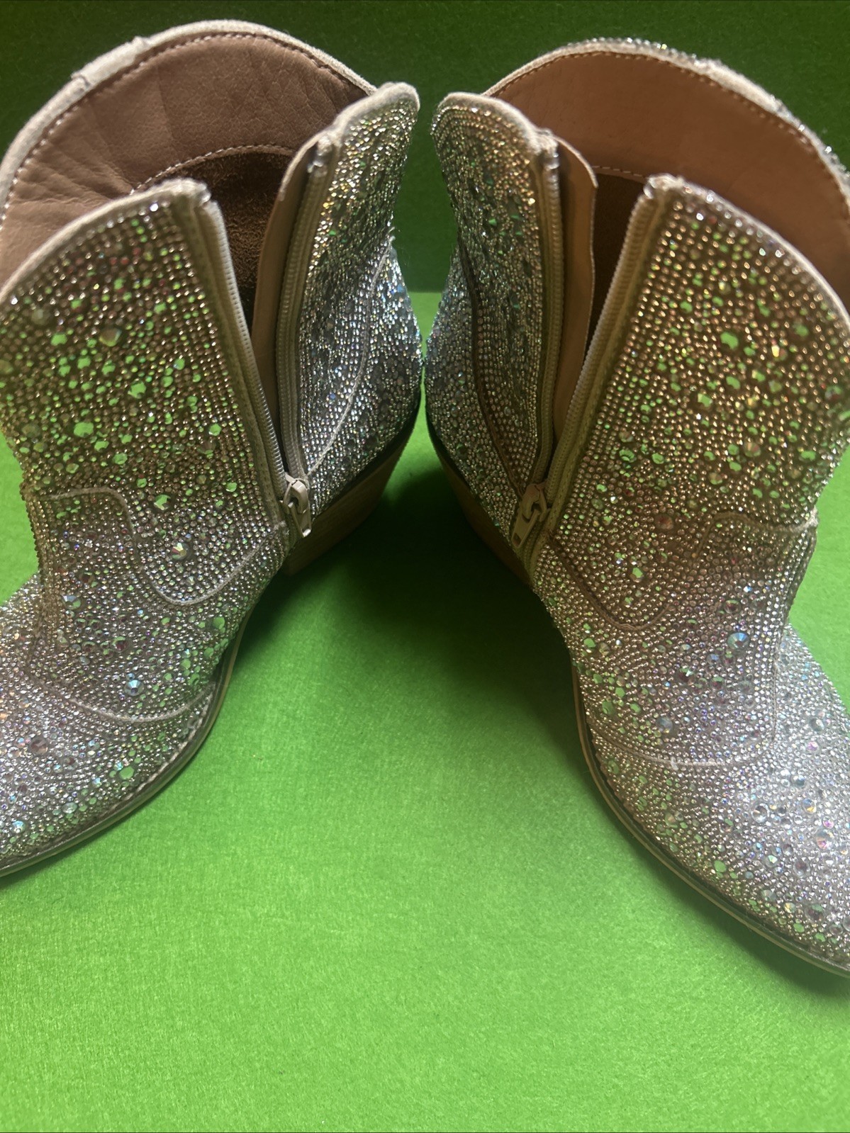 Corkys Shine Bright Clear Rhinestone Boots Western Dance Party Women 8 US