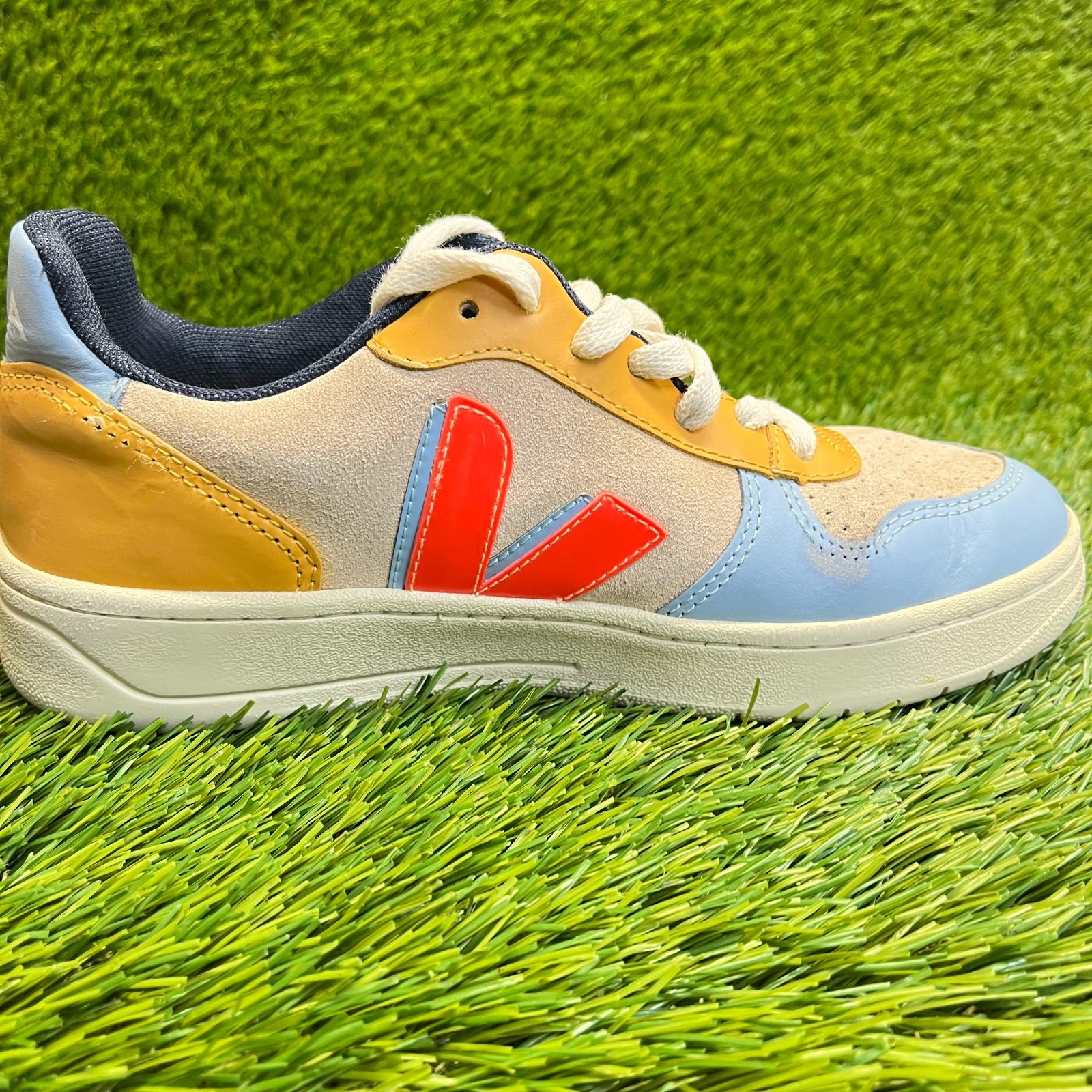 Veja x Make My Lemonade V-10 Womens Size 5 Blue Beige Athletic Shoes Sneakers
