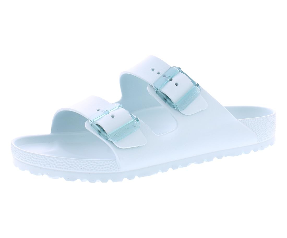 Sz 7-7.5 Narrow Birkenstock Women’s Arizona Stealth Buckle EVA Sandals, Surf ..