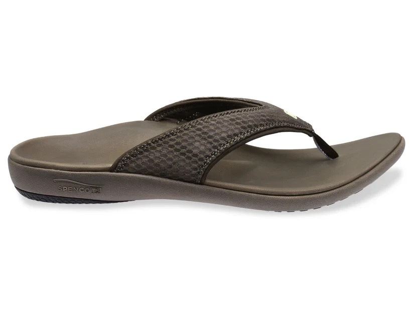 Spenco Men’s Yumi Breeze Major Grey Thong Flip Flop Medium