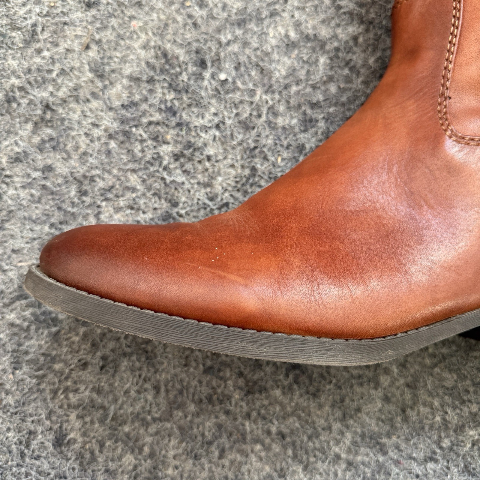 I.N.C. International Concepts Fawne Leather Tall Riding Boots Cognac Brown Sz 11