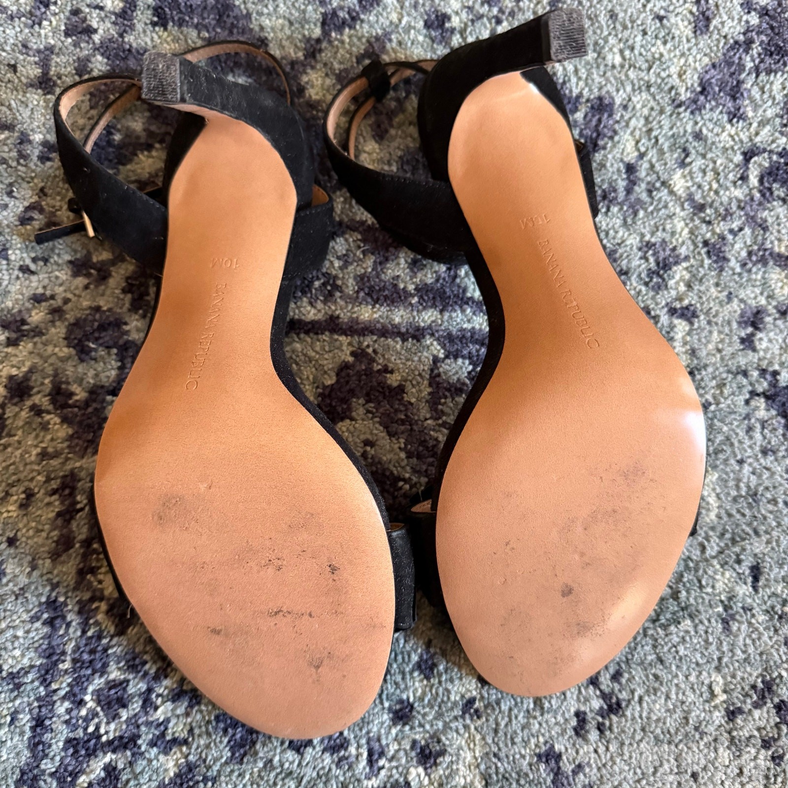 Banana Republic Black Honeysuckle Fringe Open Toe Heels Summer Going Out Preppy