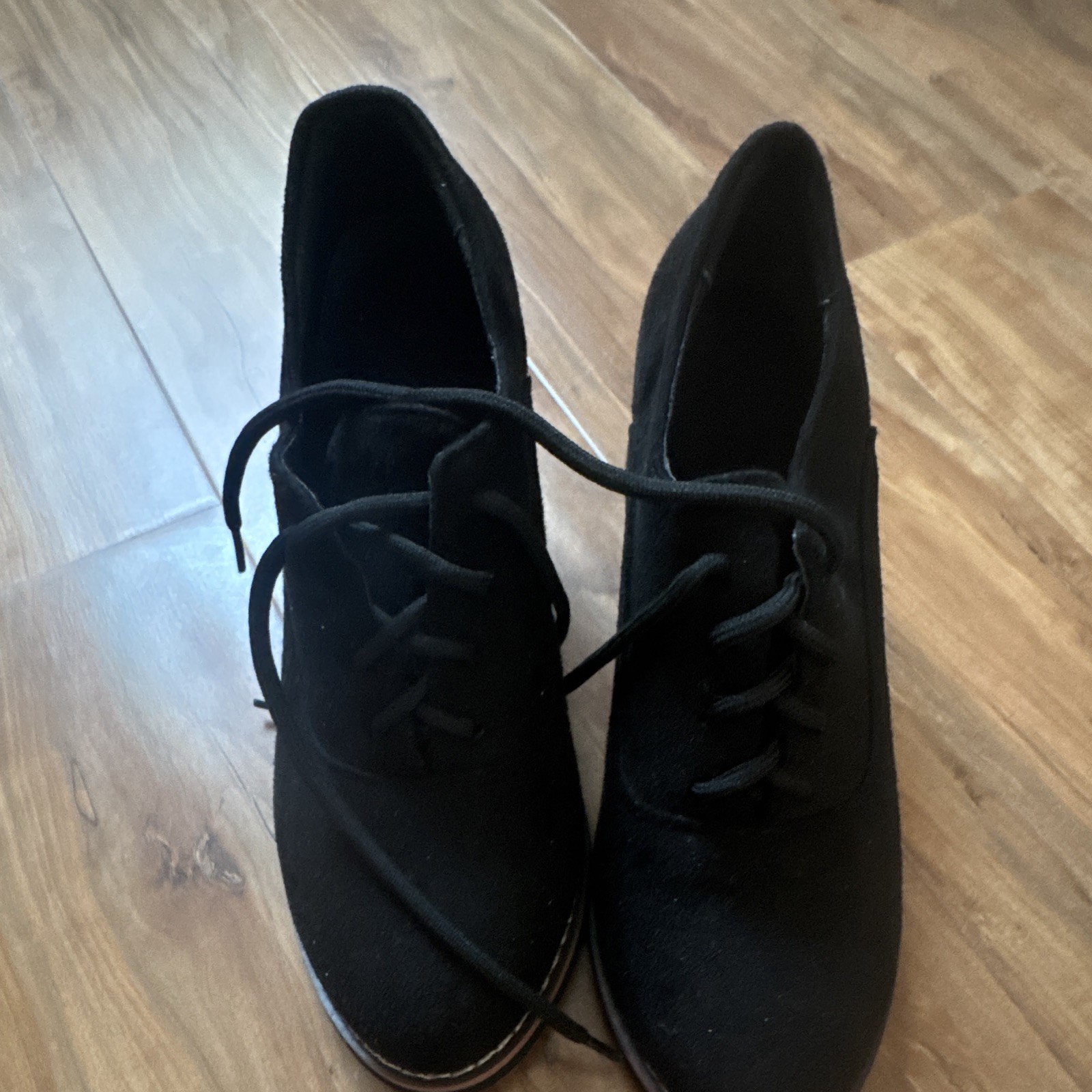 Black high heels Shoes size 38 (7.5) – Lace-Up Style new without box