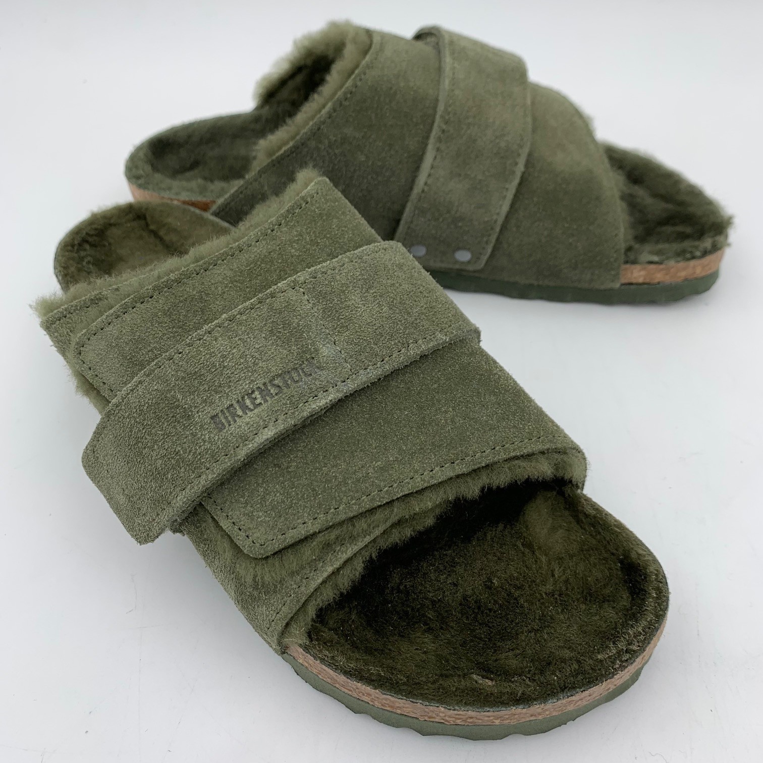 Birkenstock New w/ Box Kyoto Shearling Thyme Suede Leather Regular 1025676