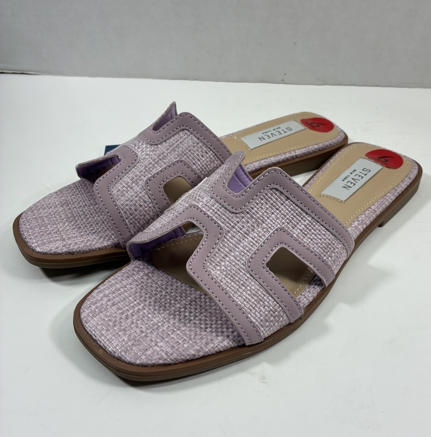 Steven New York Hanna Sandals Slides 6 Flats Lilac Purple Lilac H Strap NWT